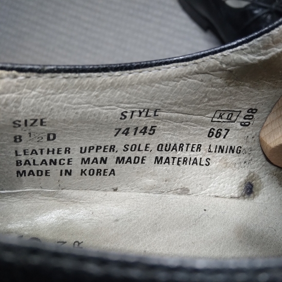 Vintage RARE* Sears Kidskin Lrather Moc Toc Derby Oxfords Sz 8.5 Black - Picture 7 of 9